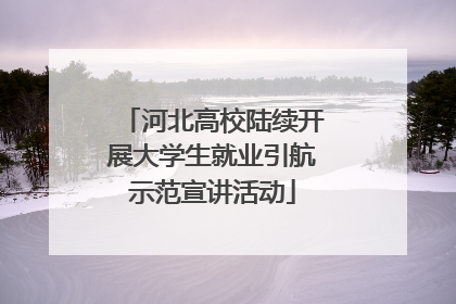 河北高校陆续开展大学生就业引航示范宣讲活动