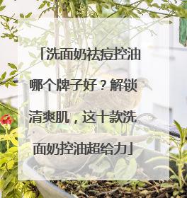 洗面奶祛痘控油哪个牌子好？解锁清爽肌，这十款洗面奶控油超给力
