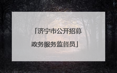 济宁市公开招募政务服务监督员