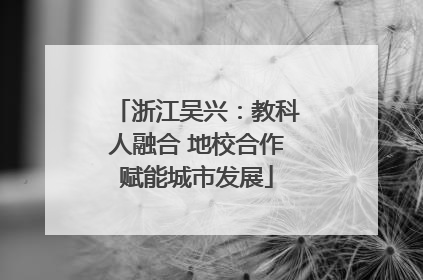 浙江吴兴：教科人融合 地校合作赋能城市发展
