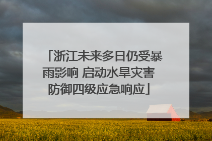 浙江未来多日仍受暴雨影响 启动水旱灾害防御四级应急响应