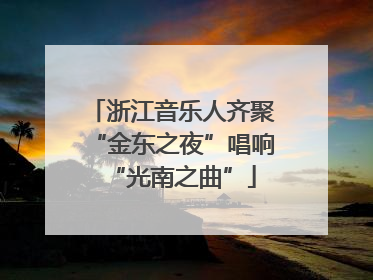 浙江音乐人齐聚“金东之夜”唱响“光南之曲”