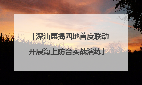 深汕惠揭四地首度联动开展海上防台实战演练