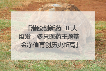 港股创新药ETF大爆发，多只医药主题基金净值再创历史新高