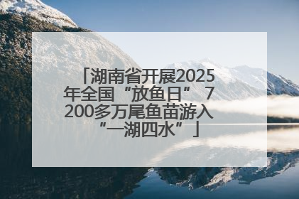湖南省开展2025年全国“放鱼日” 7200多万尾鱼苗游入“一湖四水”