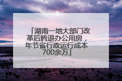 湖南一地大部门改革后腾退办公用房，年节省行政运行成本700余万