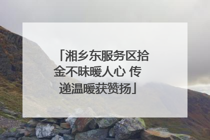 湘乡东服务区拾金不昧暖人心 传递温暖获赞扬