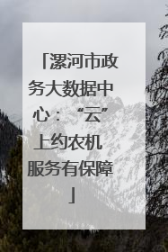 漯河市政务大数据中心：“云”上约农机 服务有保障