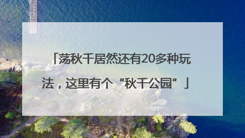 荡秋千居然还有20多种玩法，这里有个“秋千公园”
