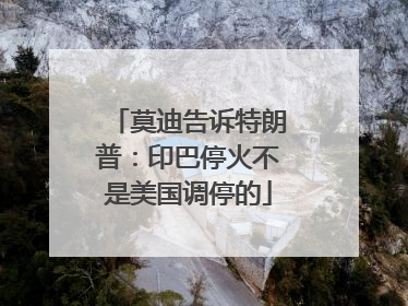 莫迪告诉特朗普：印巴停火不是美国调停的