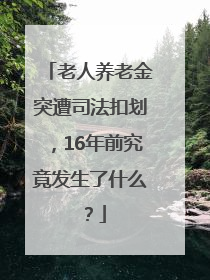 老人养老金突遭司法扣划，16年前究竟发生了什么？