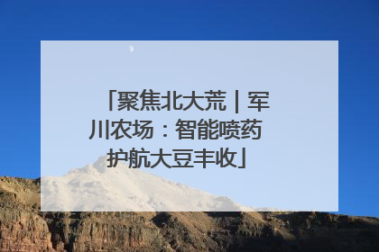 聚焦北大荒｜军川农场：智能喷药护航大豆丰收