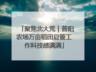 聚焦北大荒｜普阳农场万亩稻田夏管工作科技感满满