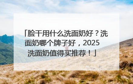 脸干用什么洗面奶好？洗面奶哪个牌子好，2025洗面奶值得买推荐！