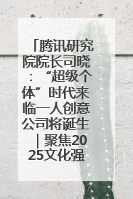 腾讯研究院院长司晓：“超级个体”时代来临一人创意公司将诞生｜聚焦2025文化强国建设高峰论坛