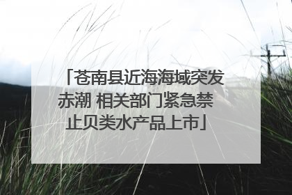 苍南县近海海域突发赤潮 相关部门紧急禁止贝类水产品上市