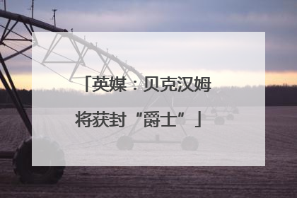 英媒：贝克汉姆将获封“爵士”