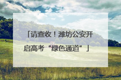 请查收！潍坊公安开启高考“绿色通道”