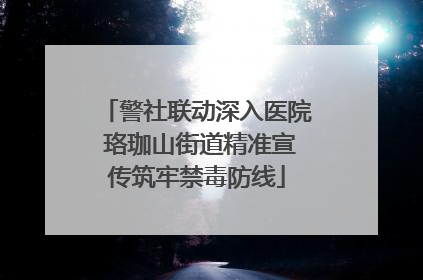 警社联动深入医院 珞珈山街道精准宣传筑牢禁毒防线