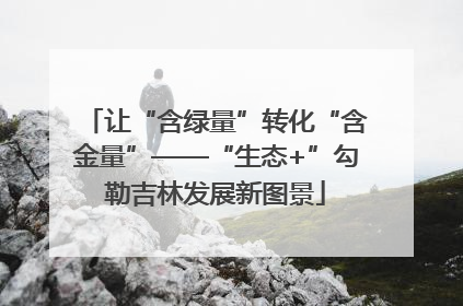 让“含绿量”转化“含金量”——“生态+”勾勒吉林发展新图景