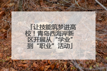 让技能筑梦进高校！青岛西海岸新区开展从“学业”到“职业”活动