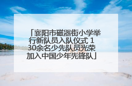 襄阳市磁器街小学举行新队员入队仪式 130余名少先队员光荣加入中国少年先锋队