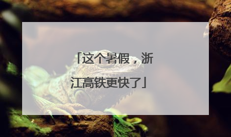 这个暑假，浙江高铁更快了