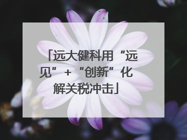 远大健科用“远见”+“创新”化解关税冲击