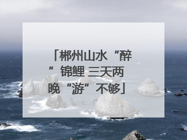郴州山水“醉”锦鲤 三天两晚“游”不够