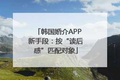 韩国婚介APP新手段：按“读后感”匹配对象