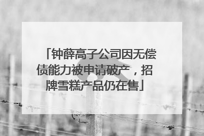 钟薛高子公司因无偿债能力被申请破产，招牌雪糕产品仍在售