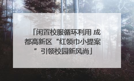 闲置校服循环利用 成都高新区“红领巾小提案”引领校园新风尚