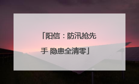 阳信：防汛抢先手 隐患全清零