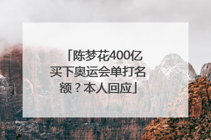陈梦花400亿买下奥运会单打名额？本人回应