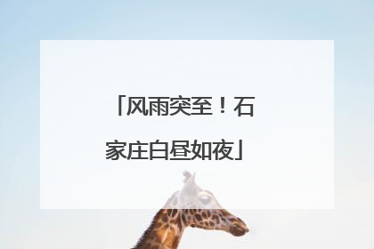 风雨突至！石家庄白昼如夜