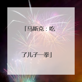 马斯克：吃了儿子一拳