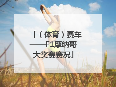 （体育）赛车——F1摩纳哥大奖赛赛况