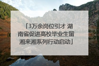 3万余岗位引才 湖南省促进高校毕业生留湘来湘系列行动启动