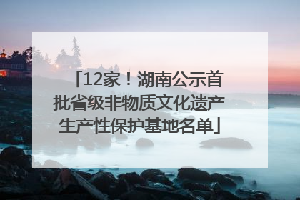 12家！湖南公示首批省级非物质文化遗产生产性保护基地名单