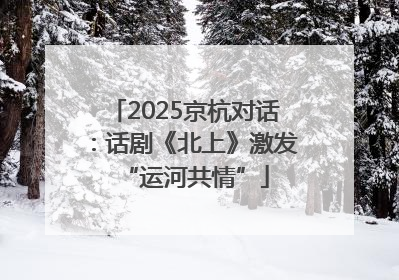 2025京杭对话：话剧《北上》激发“运河共情”