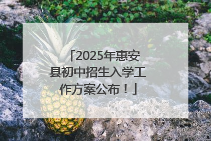 2025年惠安县初中招生入学工作方案公布！
