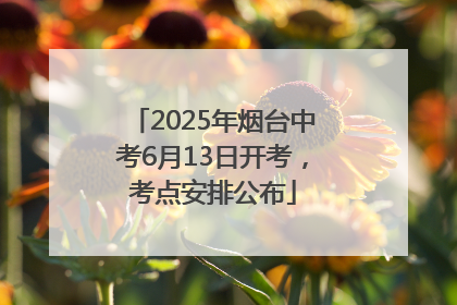 2025年烟台中考6月13日开考，考点安排公布