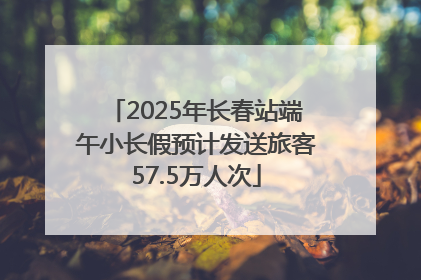 2025年长春站端午小长假预计发送旅客57.5万人次