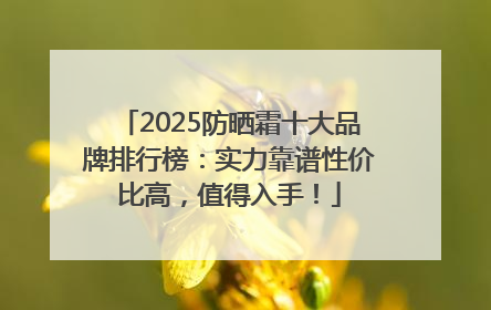 2025防晒霜十大品牌排行榜：实力靠谱性价比高，值得入手！