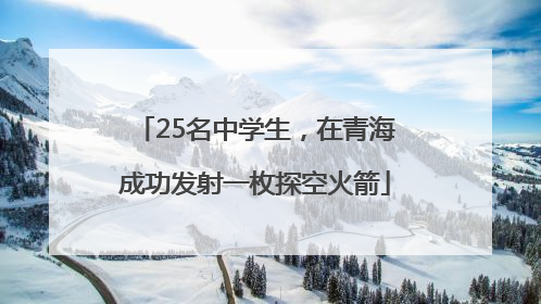 25名中学生，在青海成功发射一枚探空火箭