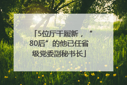 5位厅干履新，“80后”的他已任省级党委副秘书长