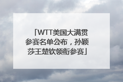 WTT美国大满贯参赛名单公布，孙颖莎王楚钦领衔参赛
